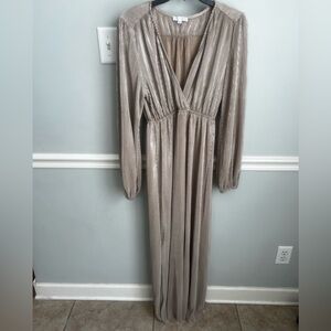 Baltic Born Metallic Taupe Maxi Dress Medium